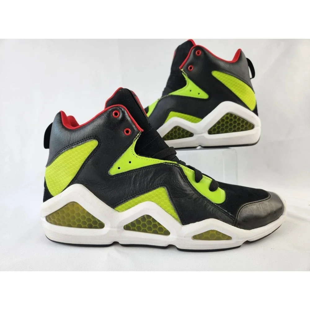 Reebok Kamikaze 3 III Black Sonic Green Red Basketball Size 11.5‎ Sneakers Shoes